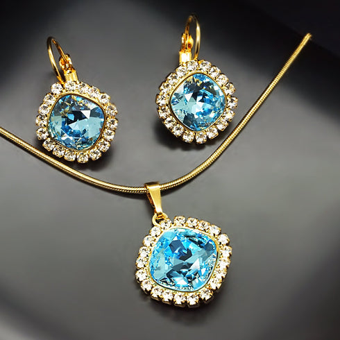 Komplekts "Apžilbinošs Spīdums III (Aqua)" ar Swarovski™ kristāliem