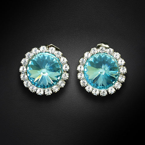 Auskarai "Klaris X (Aqua Bohemica)" su Preciosa™ kristalais