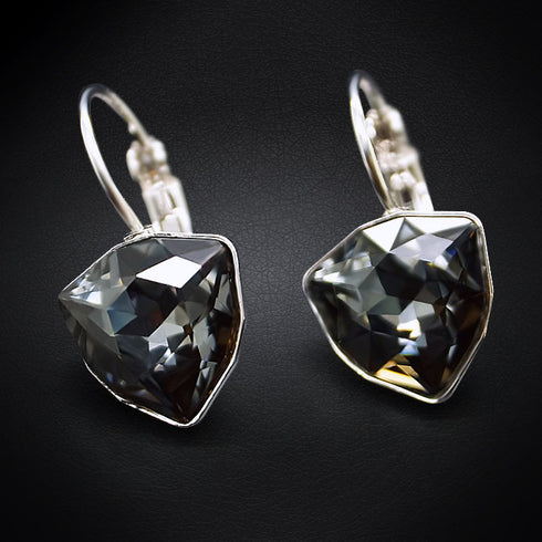 Auskari "Bermudu Trīsstūris (Silver Night)" ar Swarovski™ kristāliem