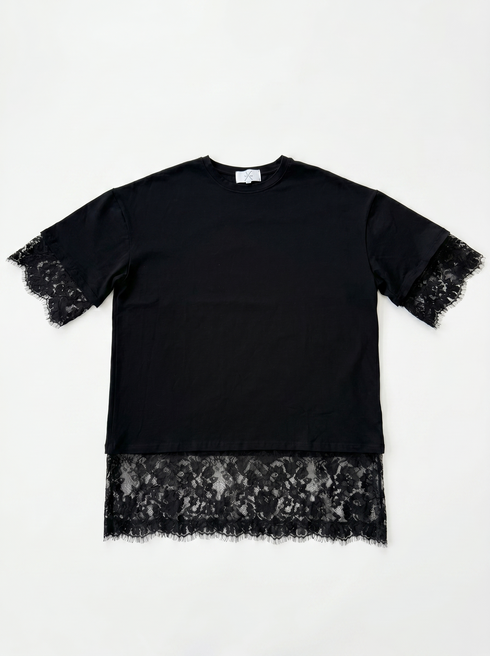 T-krekls "DOWN TO LACE" TS958 - Juodas