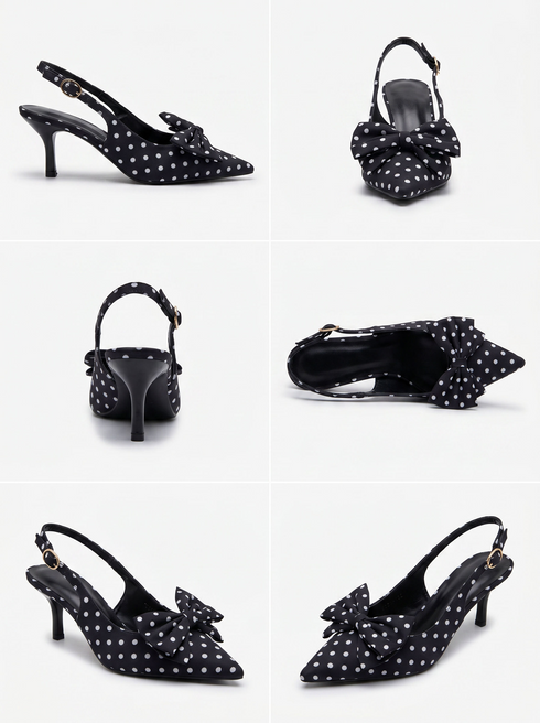 Kurpes "BUBBLES Y1331-1" - punktoti melnas