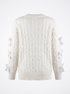 Knitted Sweater "BOW SKETCH 02" - CREAM WHITE