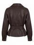 Ādas imitācijas jaka "WAIST ACCENT" S-6253 - CHOCO