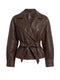 Ādas imitācijas jaka "WAIST ACCENT" S-6253 - CHOCO