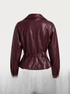Faux leather jacket "WAIST ACCENT" S-6253 - BORDEAUX
