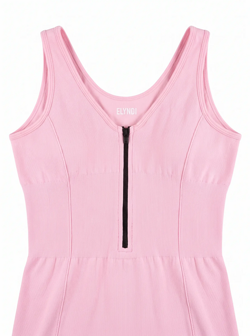 Fitted jumpsuit "I'M FIT" XY510 - SOFT PINK