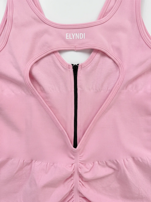 Fitted jumpsuit "I'M FIT" XY510 - SOFT PINK