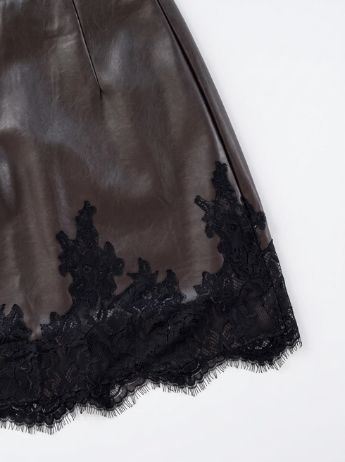 Faux Leather Skirt "LAST SUMMER 8518" - CHOCO PRE-ORDER