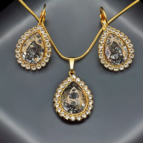 Komplekts "Debesu Piliens (Rose Patina)" ar Swarovski™ kristāliem