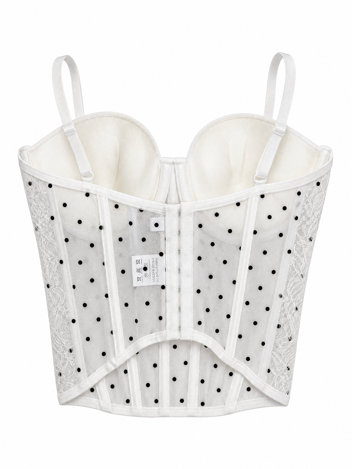 Corset "DOTTED LACE B08" - WHITE