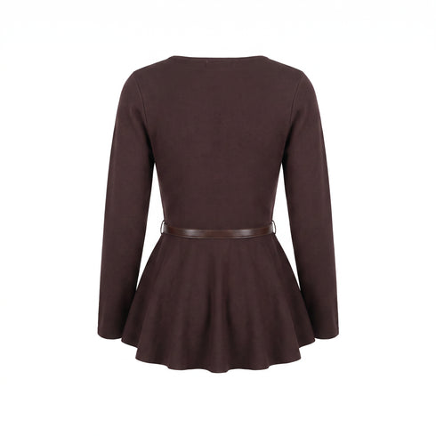 Adīts tops + josta "DOLCE VITA 93019" - CHOCO