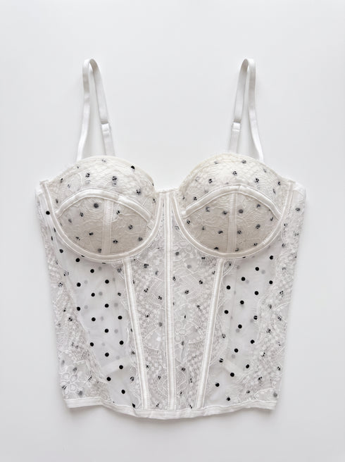 Корсет "DOTTED LACE B08" - БЕЛЫЙ