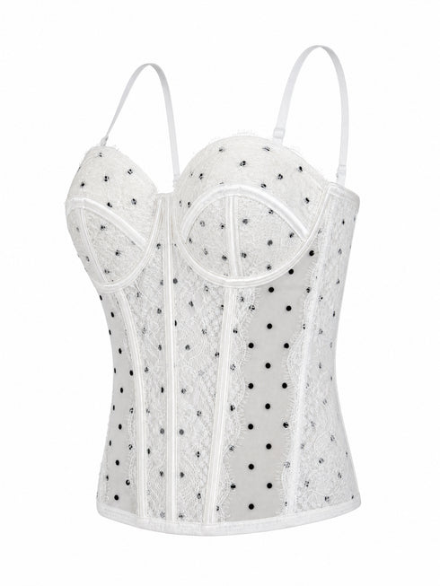 Корсет "DOTTED LACE B08" - БЕЛЫЙ