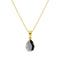 Silver pendant "Crystal Drop (Jet Hematite)" with Preciosa™ crystals