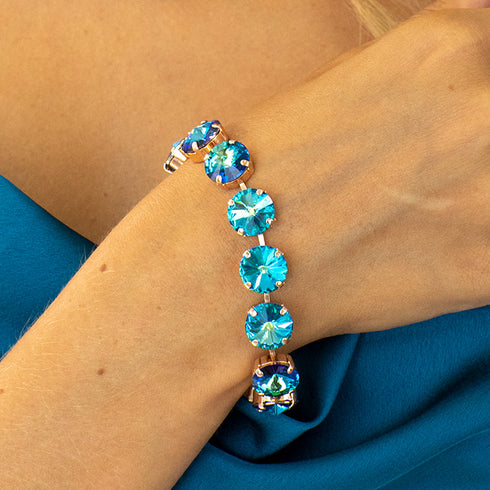 Браслет "Vorteks (Bermuda Blue)" с кристаллами Preciosa™