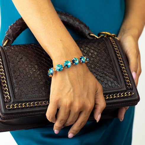 Bracelet "Vortex (Bermuda Blue)" with Preciosa™ crystals