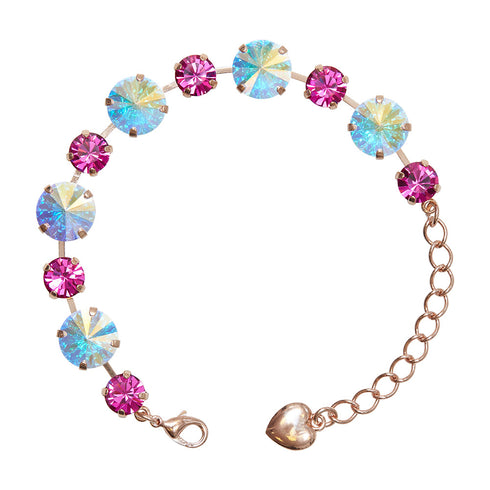 Bracelet "Vortex II (Aurora Borealis / Fuchsia)" with Preciosa™ crystals