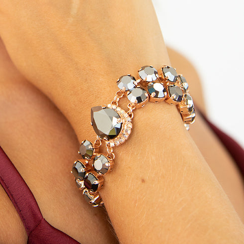 Apyrankė "Debesu Piliens III (Jet Hematite)" su Preciosa™ kristalais