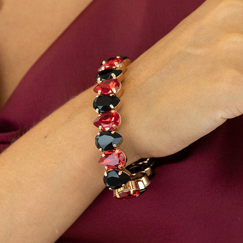 Bracelet "Mona Liza (Jet / Light Siam)" with Preciosa™ crystals