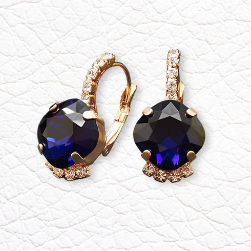 Earrings "Crete (Dark Indigo)" with Preciosa™ crystals