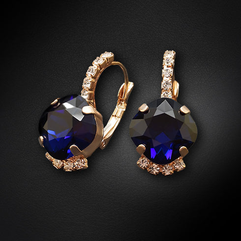 Earrings "Crete (Dark Indigo)" with Preciosa™ crystals