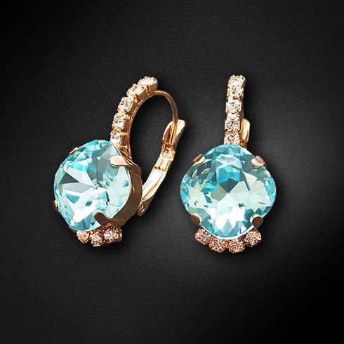 Earrings "Crete (Aqua Bohemica)" with Preciosa™ crystals