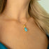 Silver Pendant "Crystal Drop (Aqua Bohemica)" with Preciosa™ Crystals
