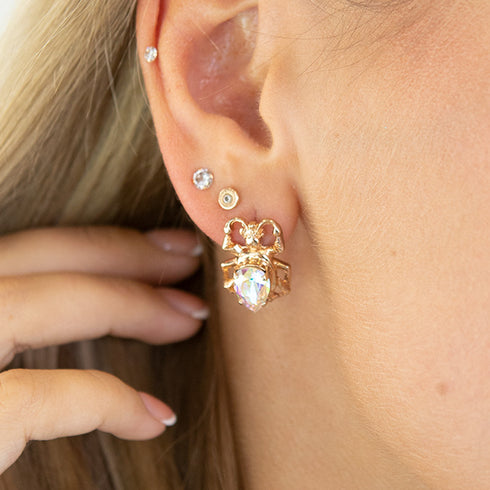 Earrings "Scarab (Aurore Boreale)" with Preciosa™ crystals