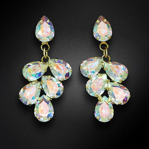 Auskarai "Amber II (Aurore Boreale)" su Preciosa™ kristalais