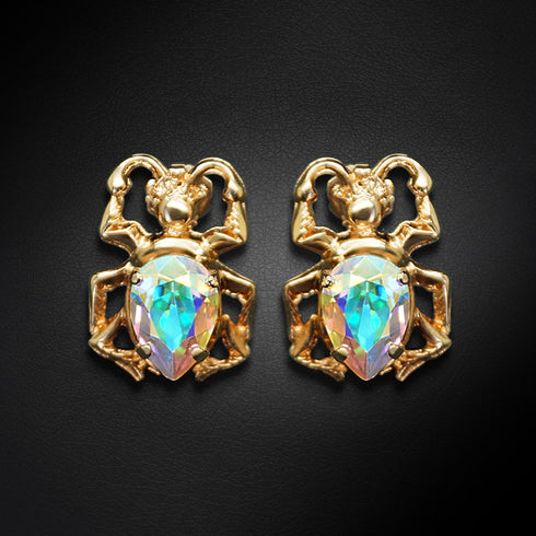 Earrings "Scarab (Aurore Boreale)" with Preciosa™ crystals