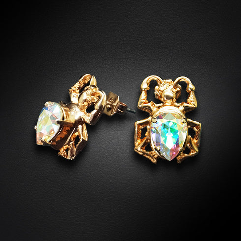 Earrings "Scarab (Aurore Boreale)" with Preciosa™ crystals