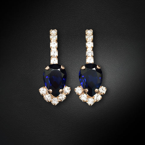 Earrings "Leonora II (Dark Indigo)" with Preciosa™ crystals
