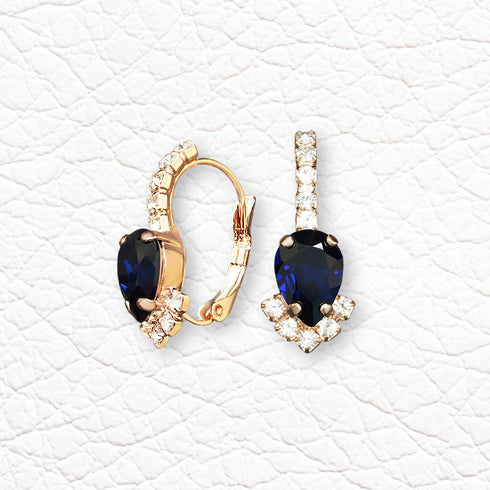 Earrings "Leonora II (Dark Indigo)" with Preciosa™ crystals