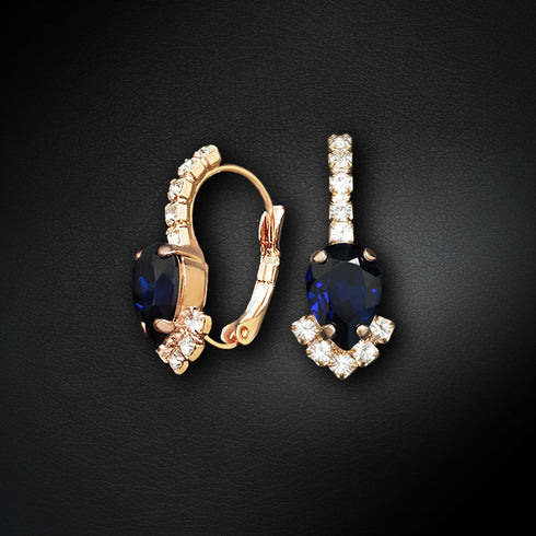 Earrings "Leonora II (Dark Indigo)" with Preciosa™ crystals