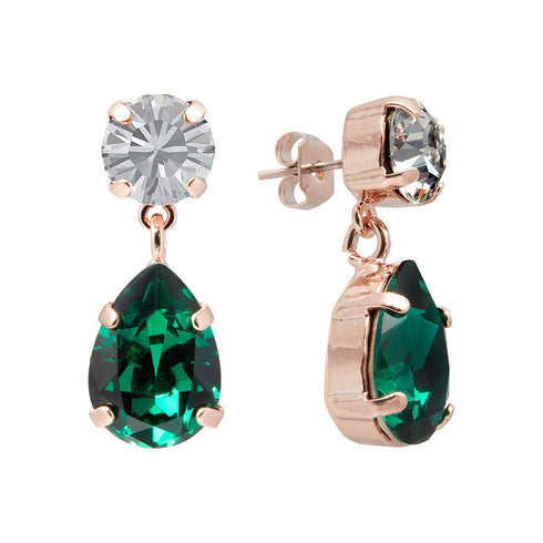 Earrings "Venus IV (Emerald)" with Preciosa™ crystals