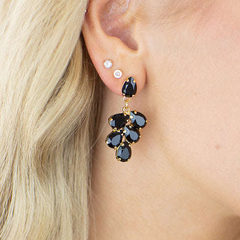 Earrings "Amber II (Jet)" with Preciosa™ crystals