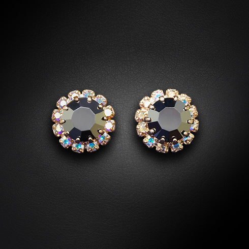 Earrings "Glory (Jet Hematite)" with Preciosa™ crystals