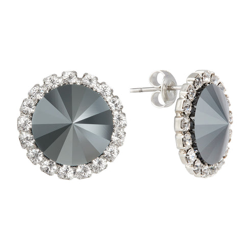 Auskarai "Klaris X (Jet Hematite)" su Preciosa™ kristalais