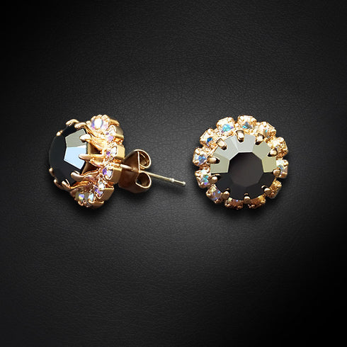 Earrings "Glory (Jet Hematite)" with Preciosa™ crystals