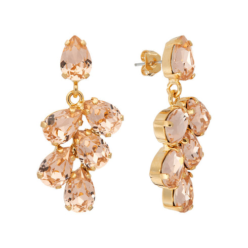 Auskarai „Amber II (Šviesiai persikinė)“ su Preciosa™ kristalais