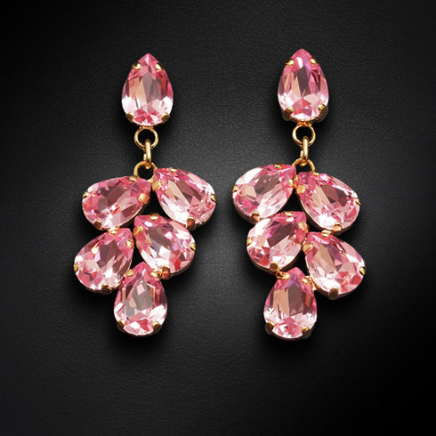 Auskarai „Amber II (Šviesiai rožinė)“ su Preciosa™ kristalais