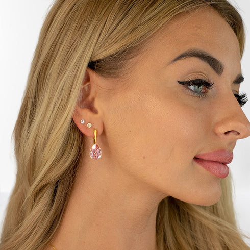 Silver set "Crystal Drop (Light Rose)" with Preciosa™ crystals