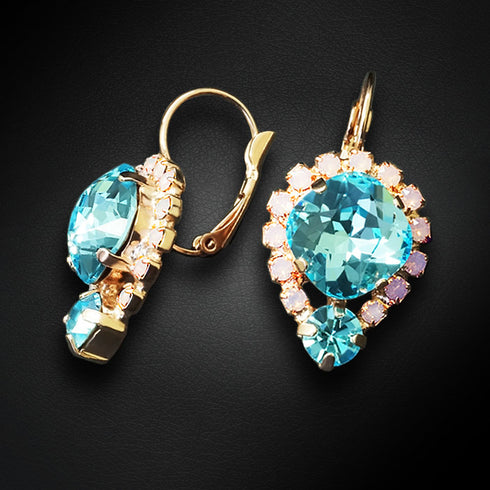 Auskarai "Dīva II (Aqua Bohemica)" su Preciosa™ kristalais