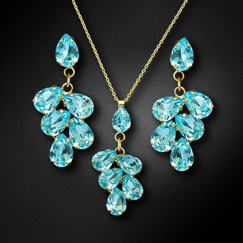 Set "Amber II (Aqua Bohemica)" with Preciosa™ crystals
