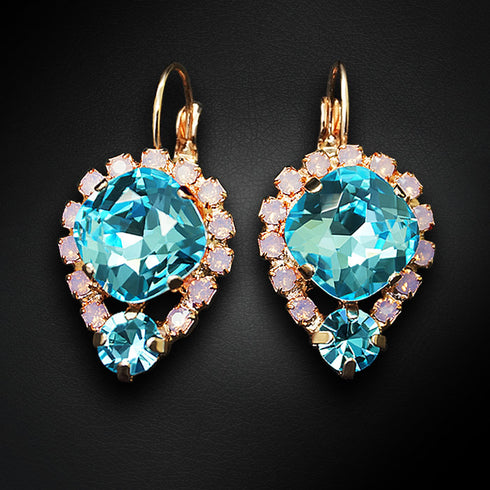 Auskarai "Dīva II (Aqua Bohemica)" su Preciosa™ kristalais