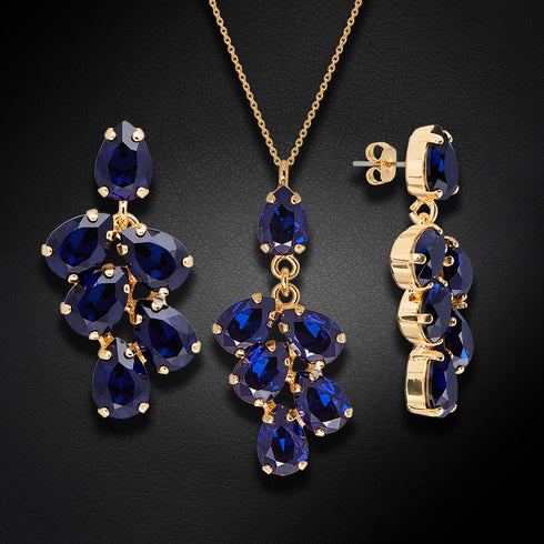 Komplekts "Amber II (Dark Indigo)" ar Preciosa™ kristāliem