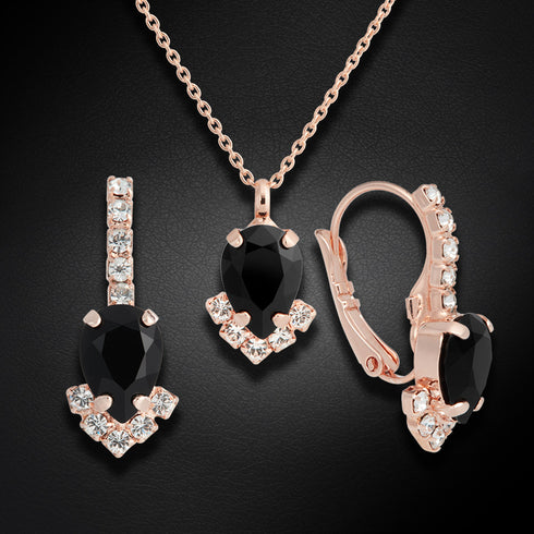 Set "Leonora II (Jet)" with Preciosa™ crystals