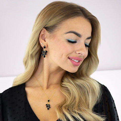 Komplekts "Amber II (Jet)" ar Preciosa™ kristāliem