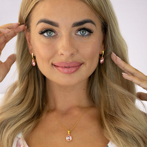 Silver set "Crystal Drop (Light Rose)" with Preciosa™ crystals