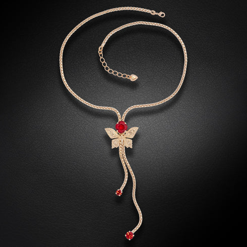 Pendant "Fabulous Butterfly (Light Siam)" with Preciosa™ crystals